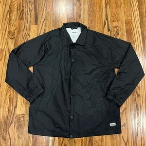 Converse Coach Men’s Lightweight Jacket Nylon Button Front Black Size XL